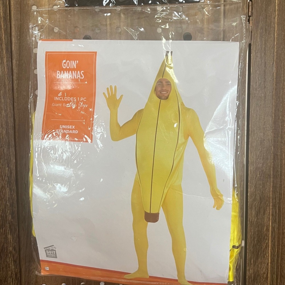 Goin' Bananas Costume Adult Unisex Up to Size 42 Banana Costume Party City